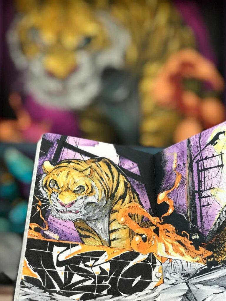 Mural Graffiti tigre