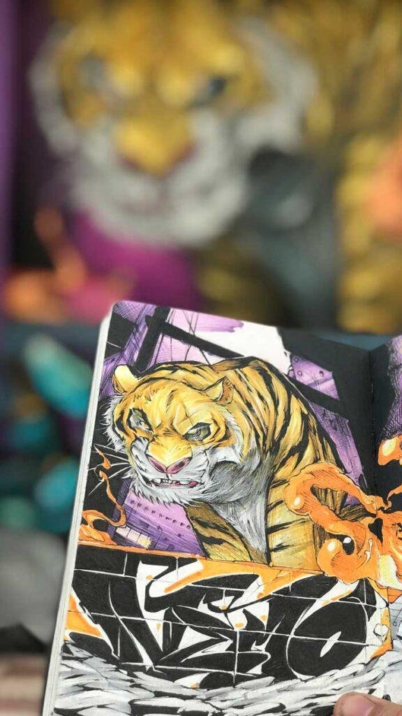 Mural Graffiti tigre