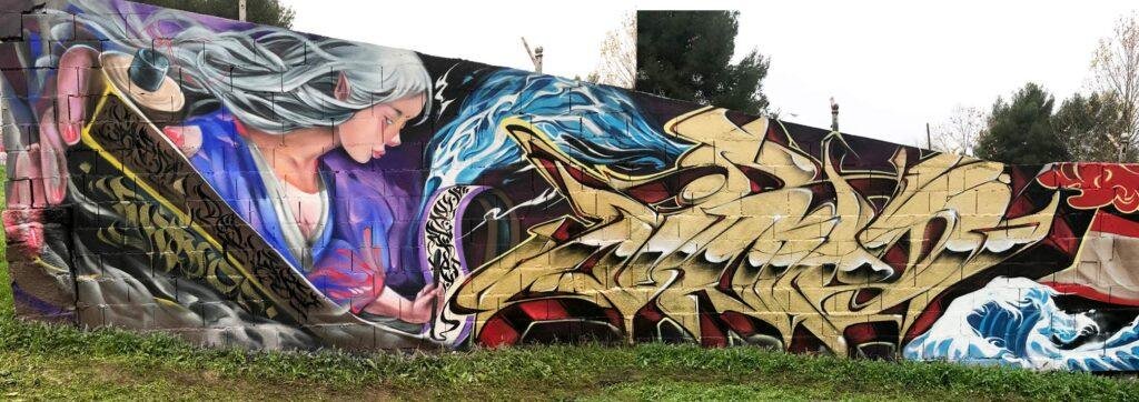 Mural Graffiti ninpo scroll