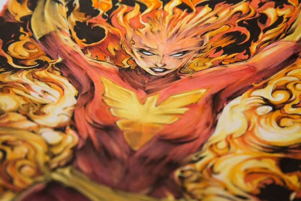 Ilustración personalizada cómic fenix xmen