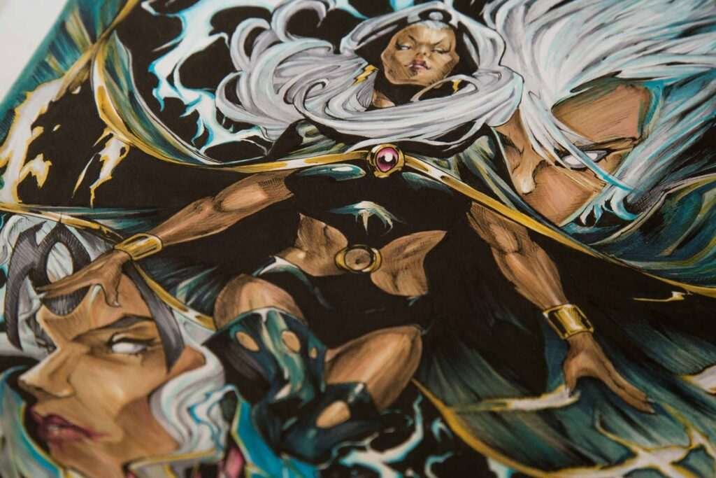 Ilustración personalizada cómic tormenta xmen