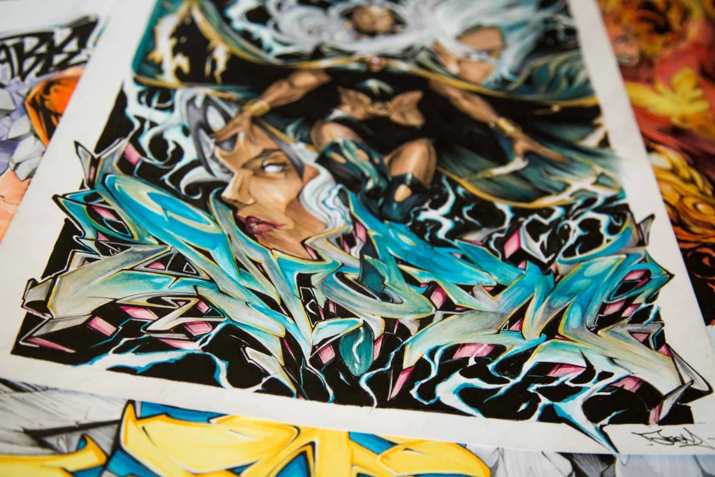 Ilustración personalizada cómic tormenta xmen
