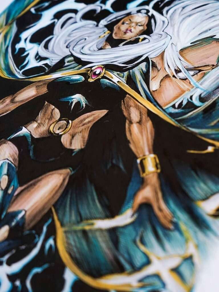 Ilustración personalizada cómic tormenta xmen