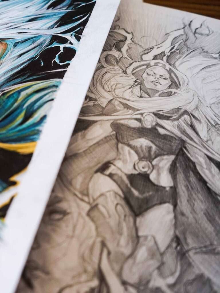 Ilustración personalizada cómic tormenta xmen