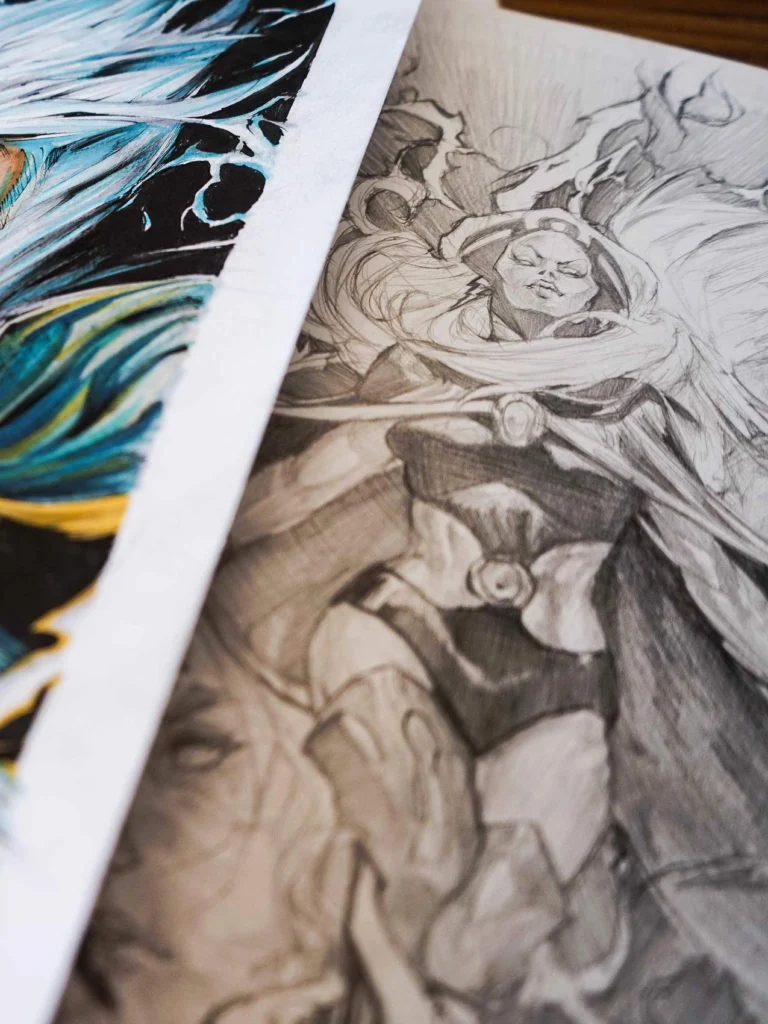 Ilustración personalizada cómic tormenta xmen