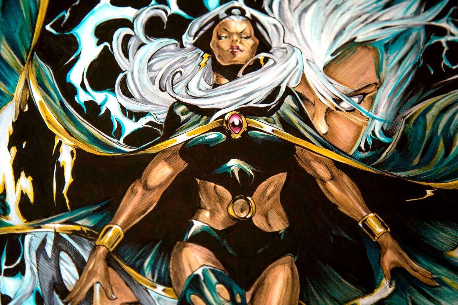 Ilustración personalizada cómic tormenta xmen