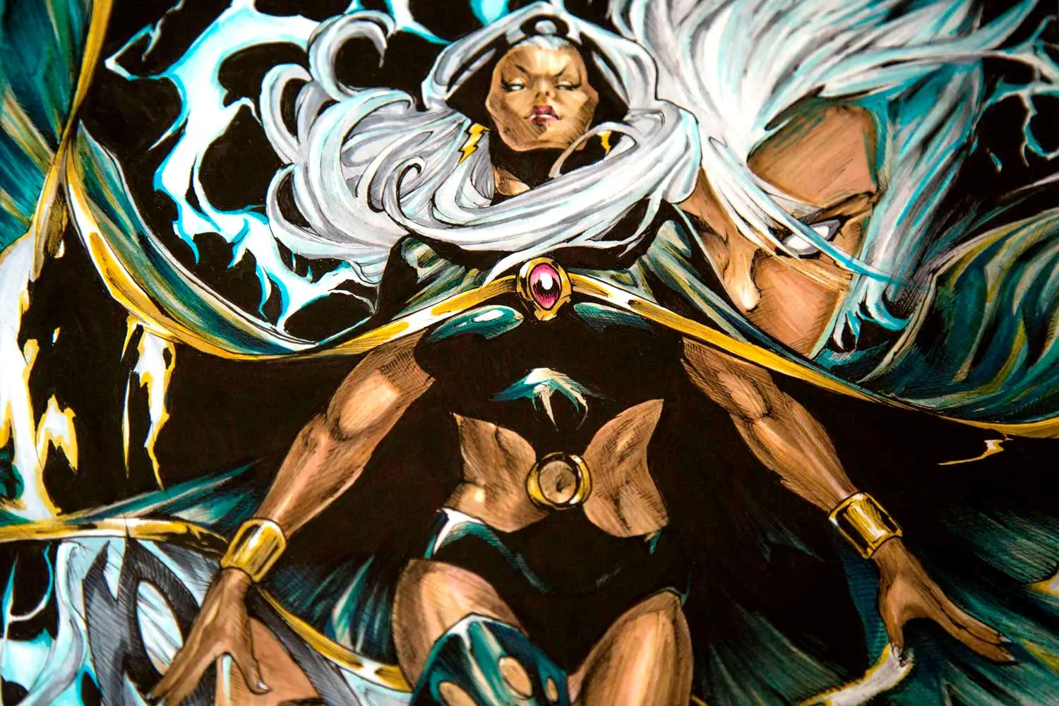 Ilustración personalizada cómic tormenta xmen