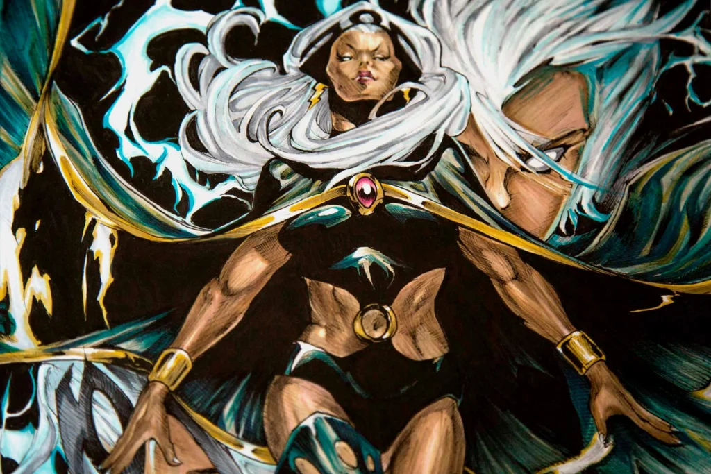 Ilustración personalizada cómic tormenta xmen