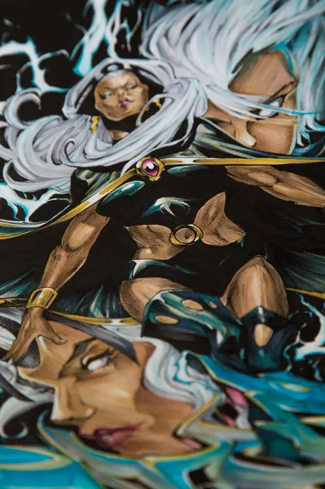 Ilustración personalizada cómic tormenta xmen