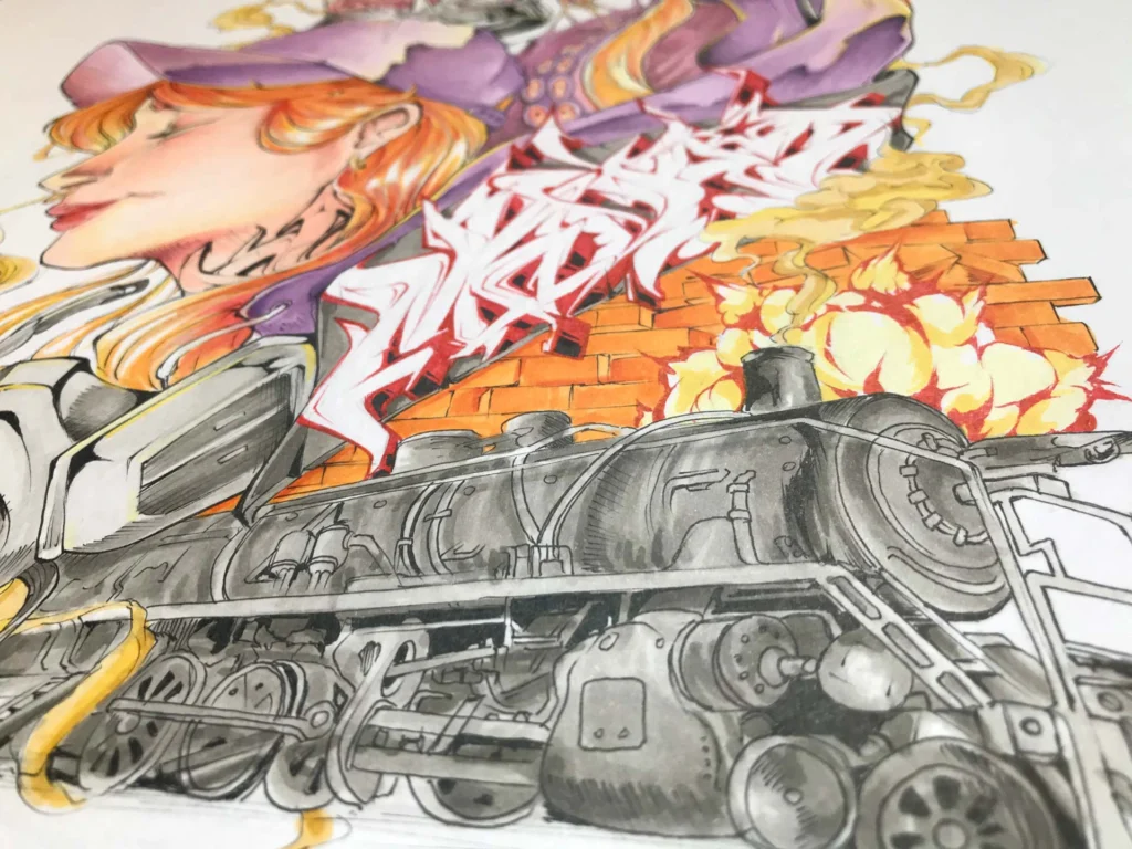 Diseño artístico estilo graffiti a todo color