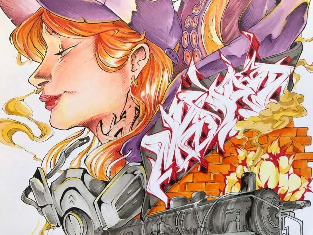Diseño artístico estilo graffiti a todo color