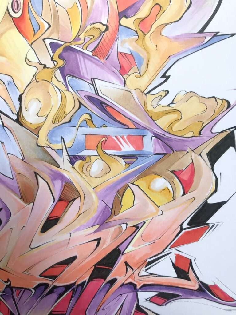 Ilustración estilo graffiti personalizada a color