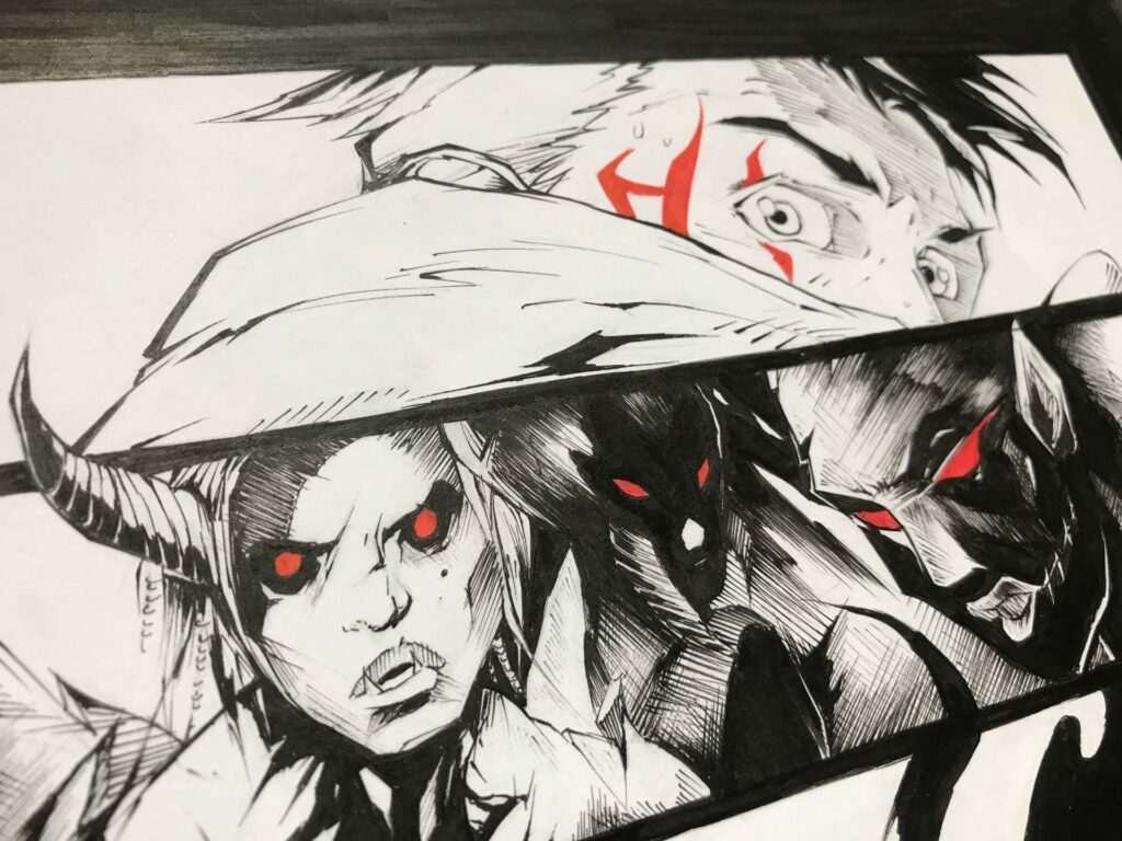 Ilustración fantástica a color hecha por encargo