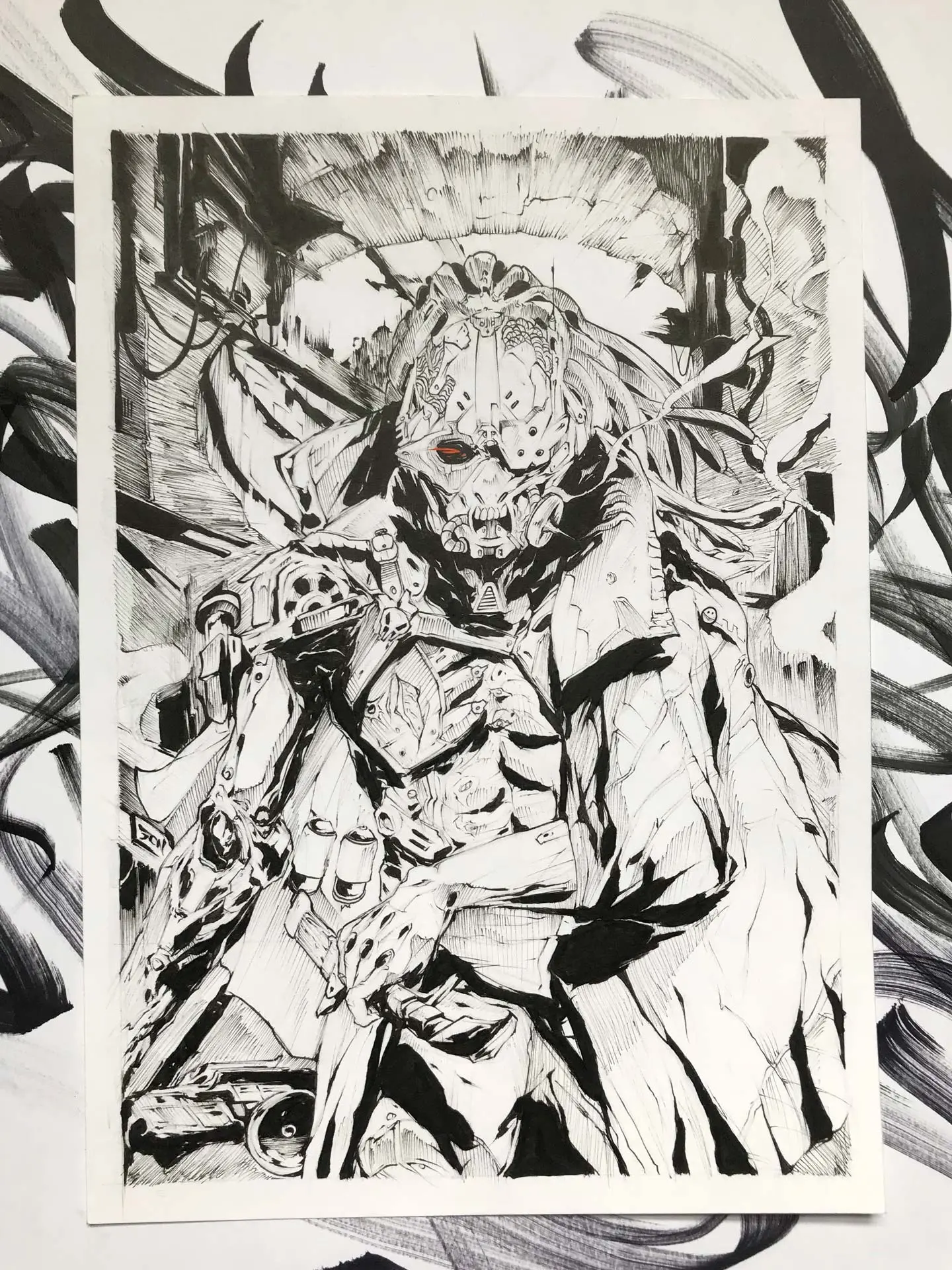 Diseño artístico estilo graffiti monocromo personalizado
