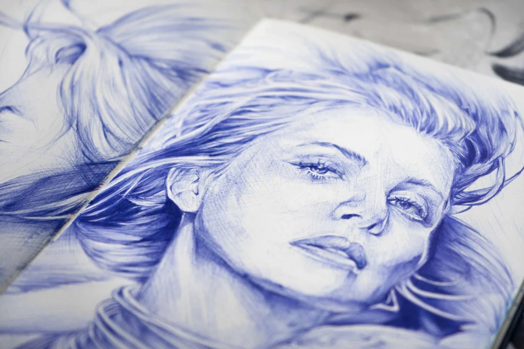 retrato a boligrafo