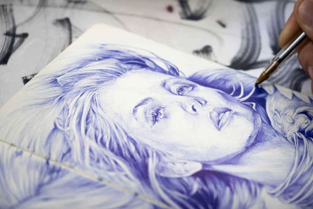 retrato a boligrafo