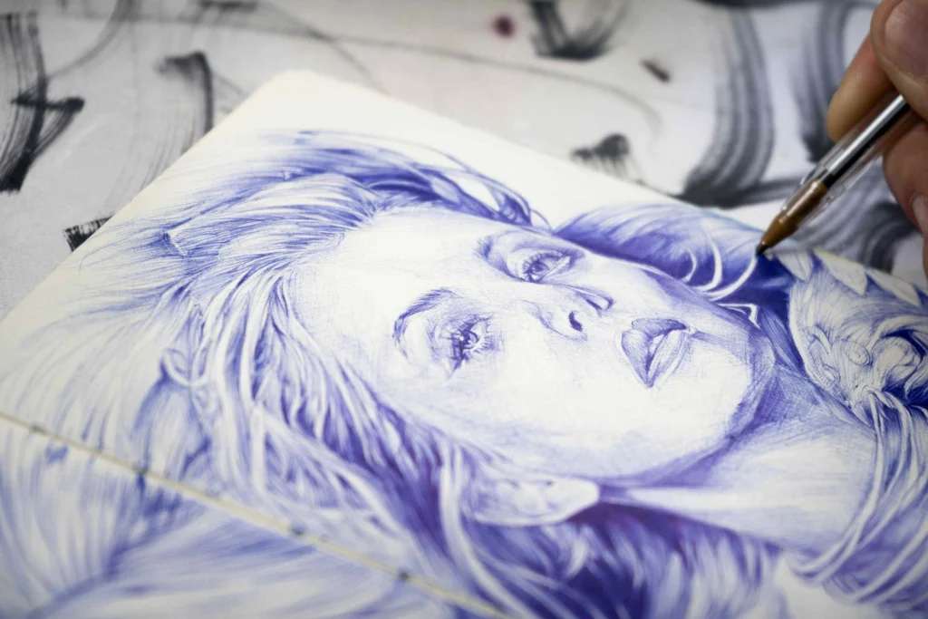 retrato a boligrafo