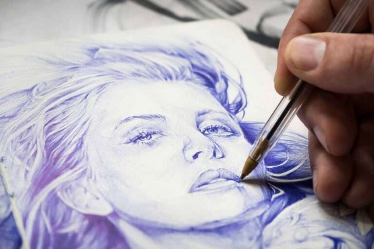 retrato a boligrafo