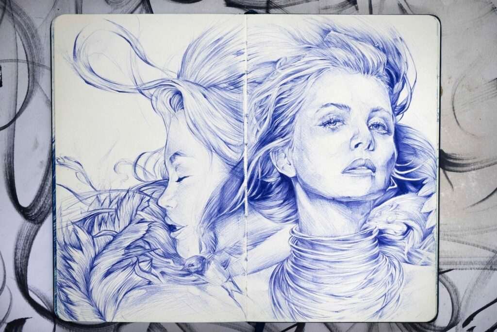 retrato a boligrafo
