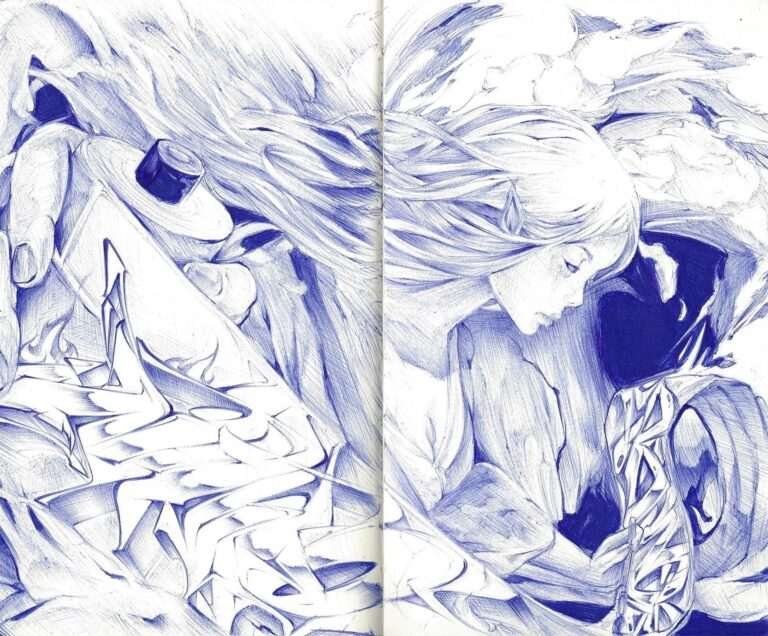 Retrato personalizado sobre cuaderno