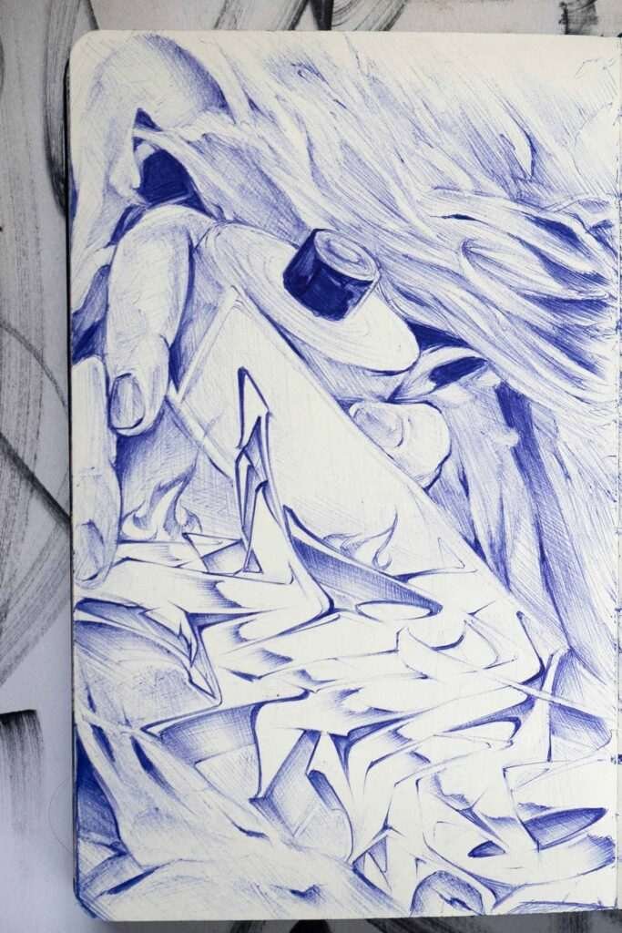 Retrato personalizado sobre cuaderno