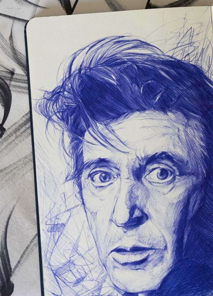 Retrato personalizado sobre cuaderno
