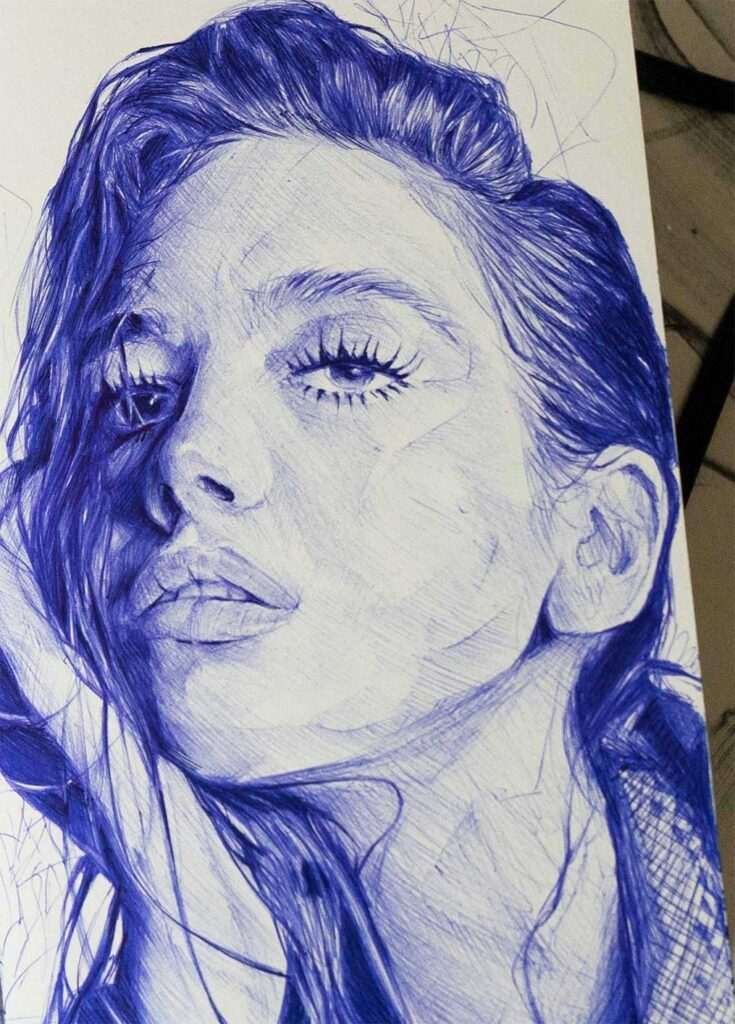 Retrato personalizado sobre cuaderno