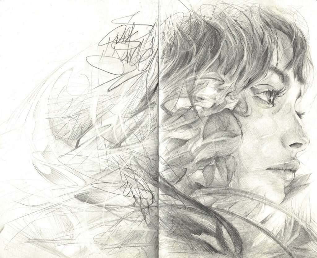 Retrato personalizado sobre cuaderno Moleskine