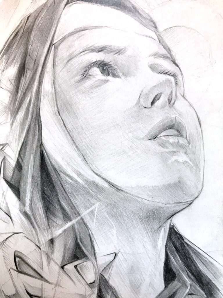 Retrato a lápiz personalizado para regalar