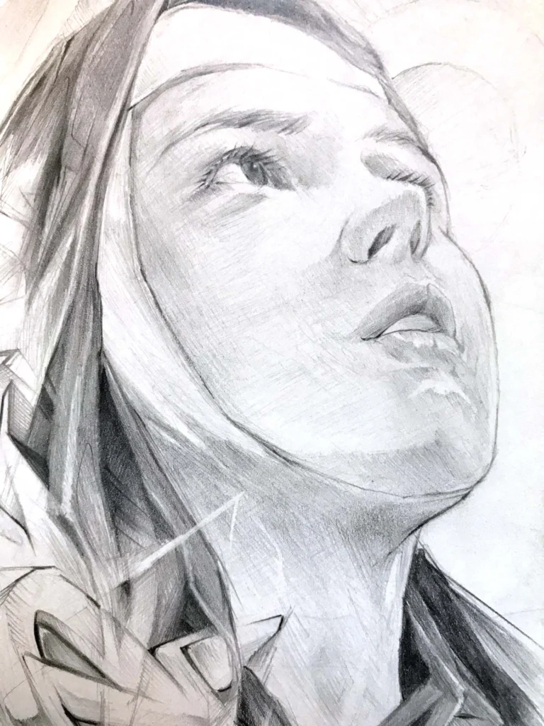 Retrato a lápiz personalizado para regalar