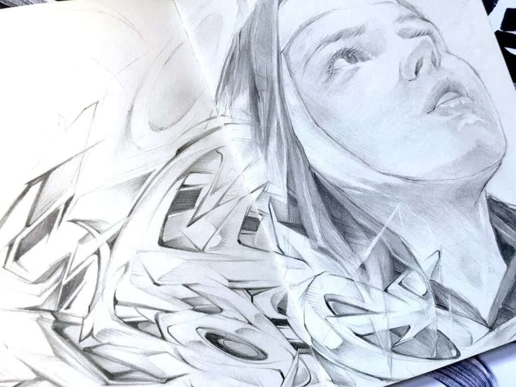 Retrato a lápiz personalizado para regalar