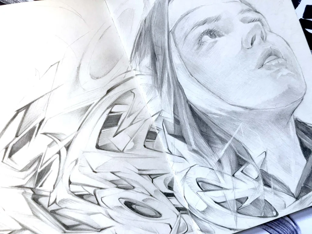 Retrato a lápiz personalizado para regalar