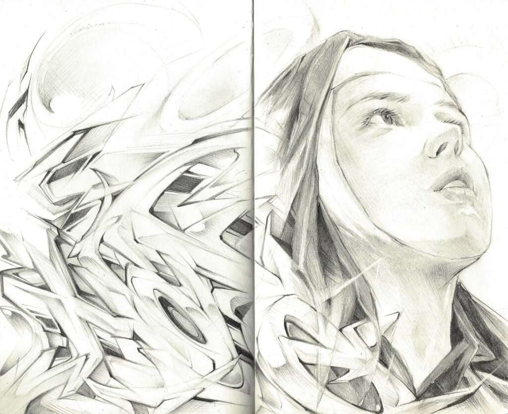 Retrato a lápiz personalizado para regalar