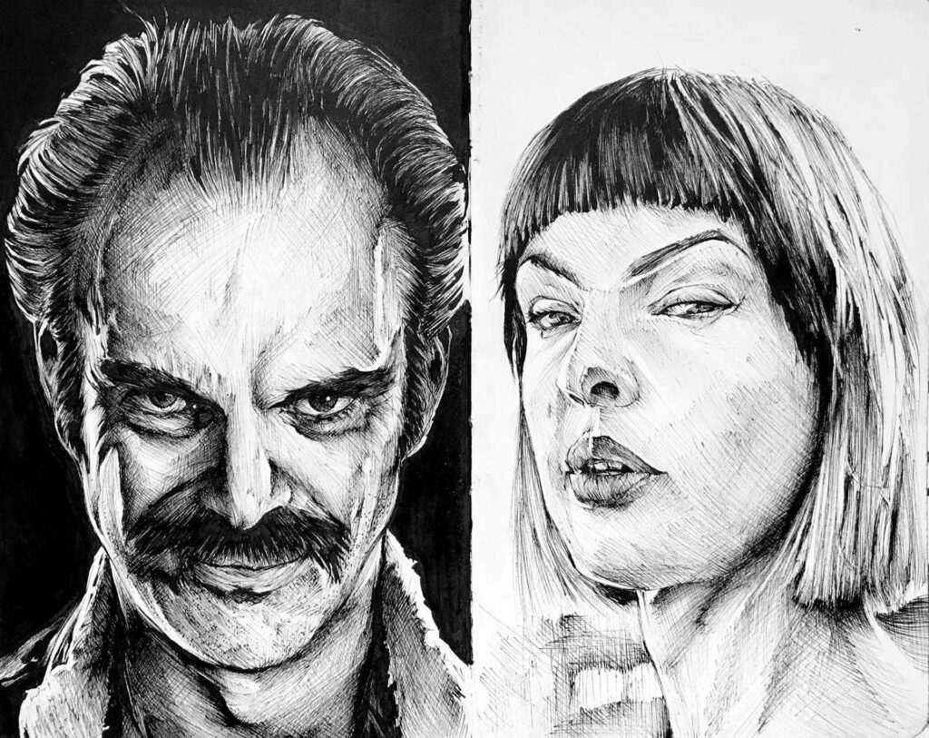 Ilustración de actor o personaje secundario personalizada