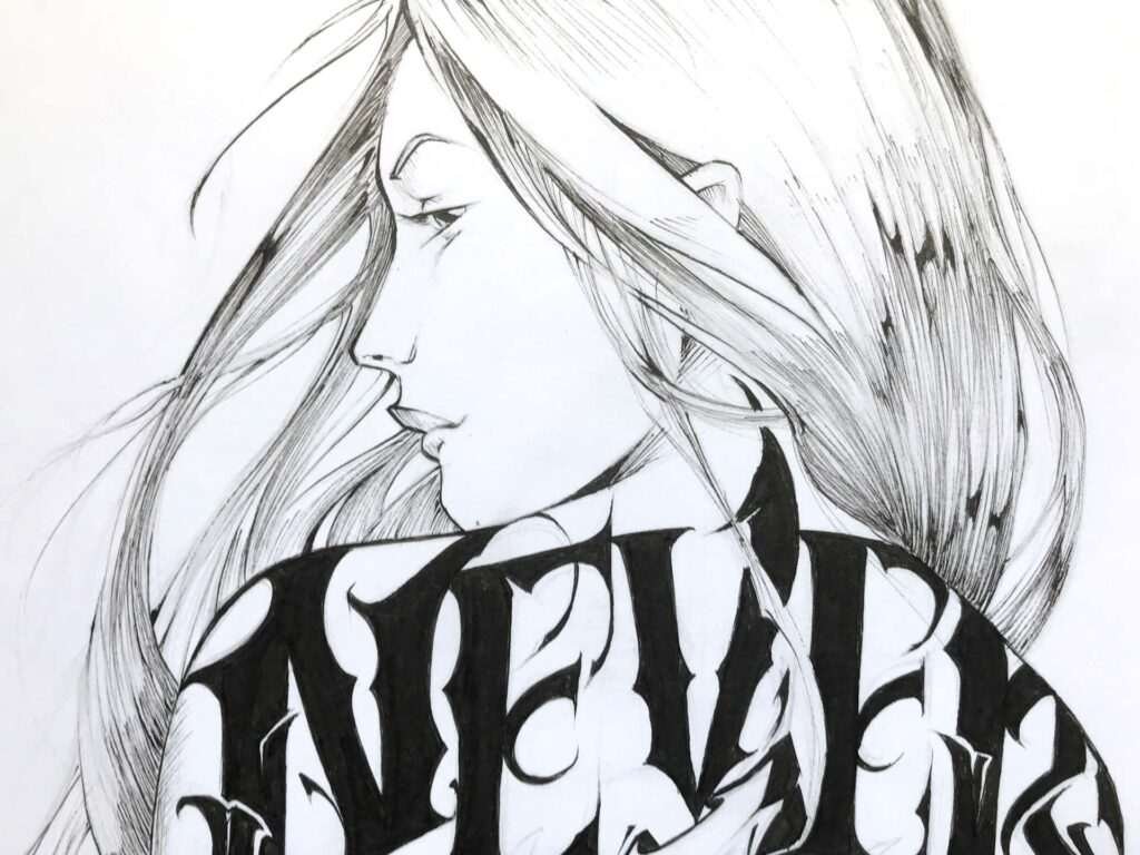 Ilustración urbana graffiti monocromática personalizada