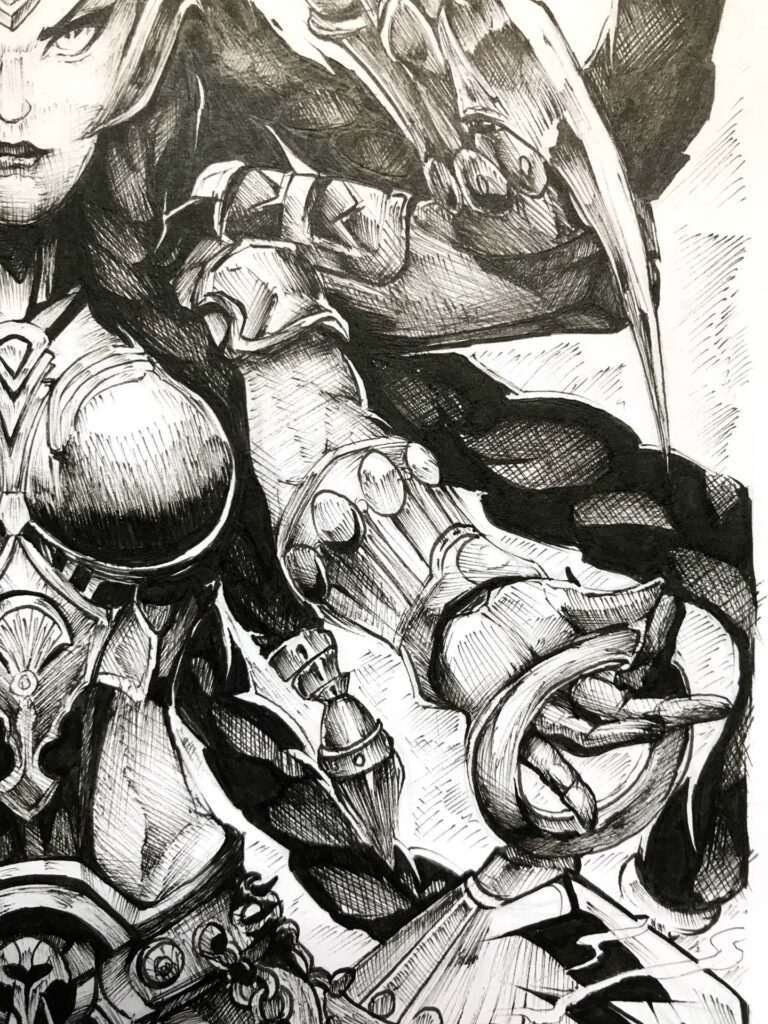 Ilustración estilo graffiti en blanco y negro hecha a medida