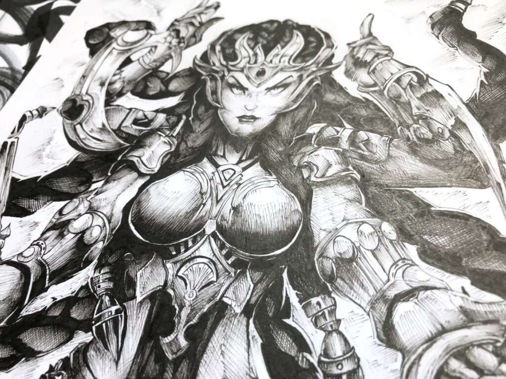 Ilustración estilo graffiti en blanco y negro hecha a medida
