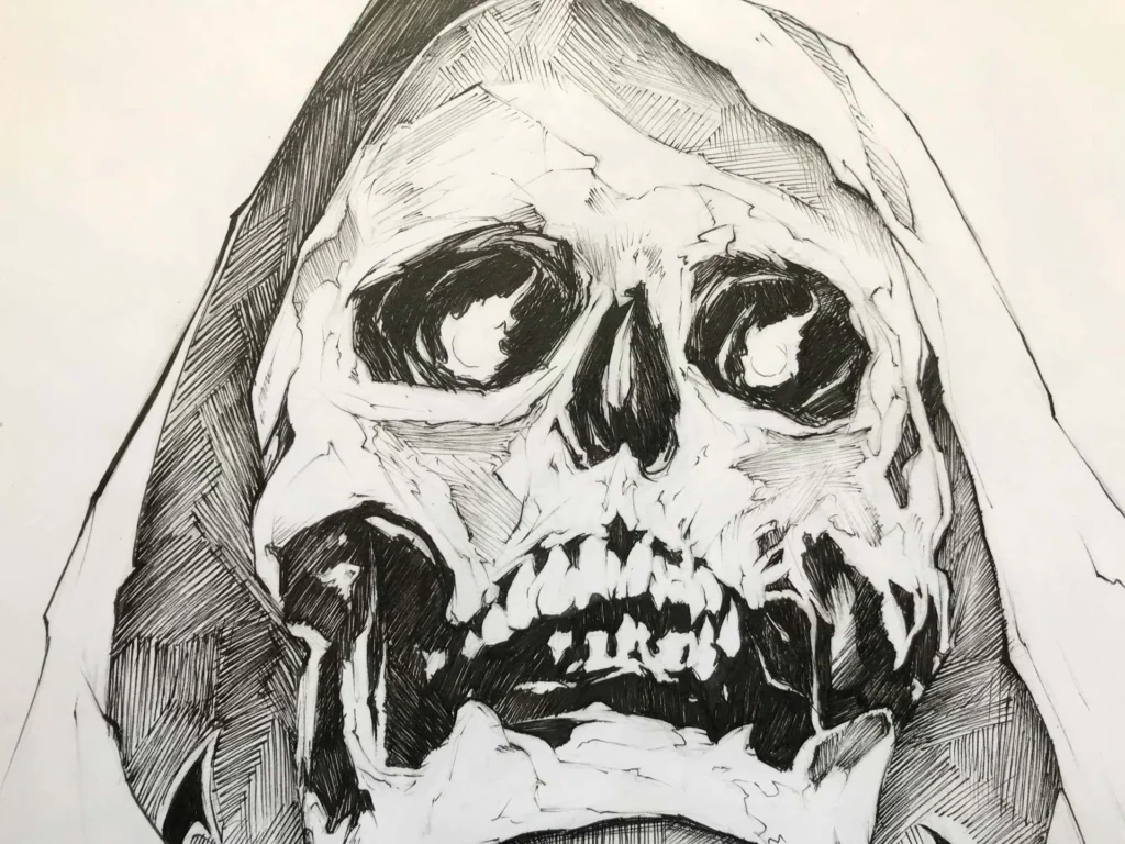 Ilustración graffiti personalizada en blanco y negro