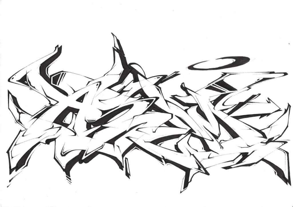 Letras graffiti con estilo urbano formando abecedario