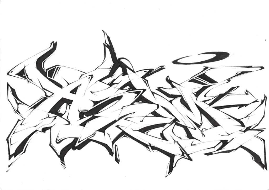 Letras graffiti con estilo urbano formando abecedario