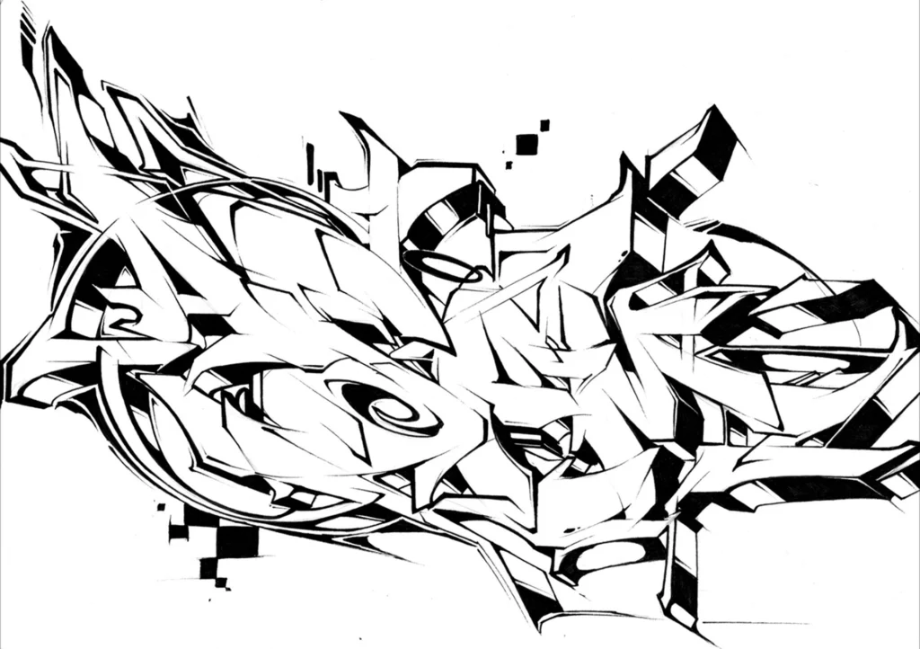Letras graffiti con estilo urbano formando abecedario