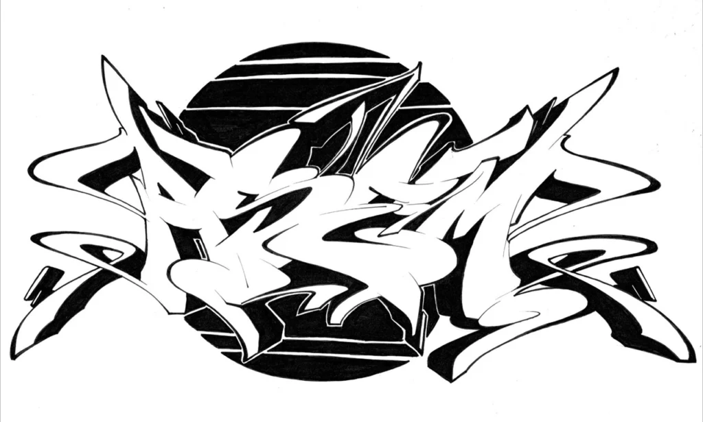 Letras graffiti con estilo urbano formando abecedario