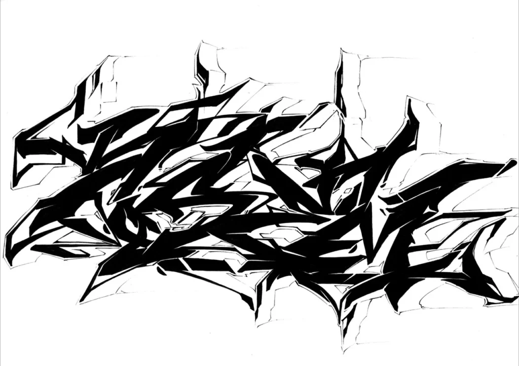 Letras graffiti con estilo urbano formando abecedario