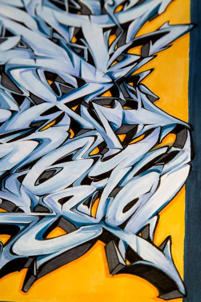 abecedario graffiti con diseño colorido