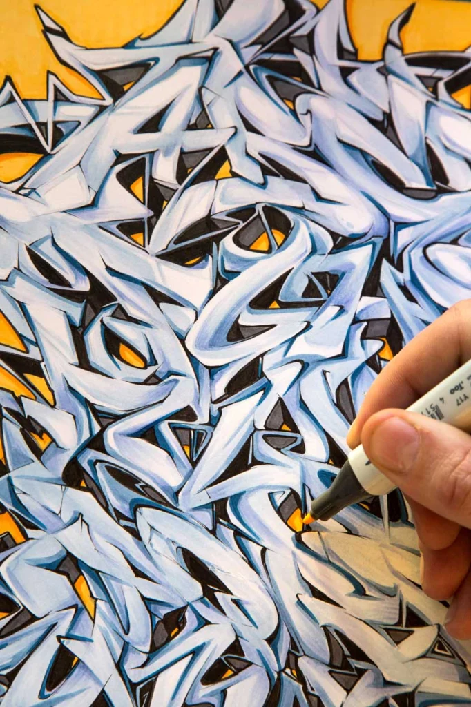 abecedario graffiti con diseño colorido