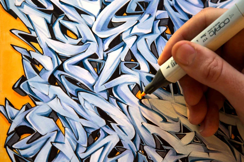 abecedario graffiti con diseño colorido