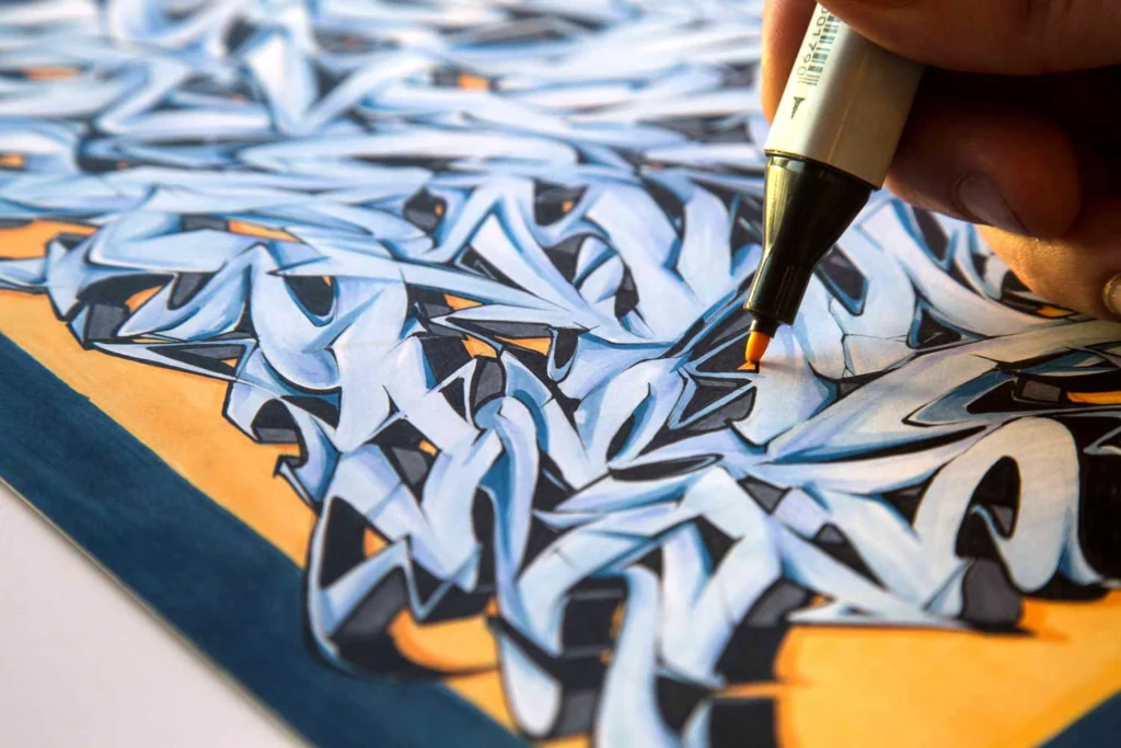 abecedario graffiti con diseño colorido