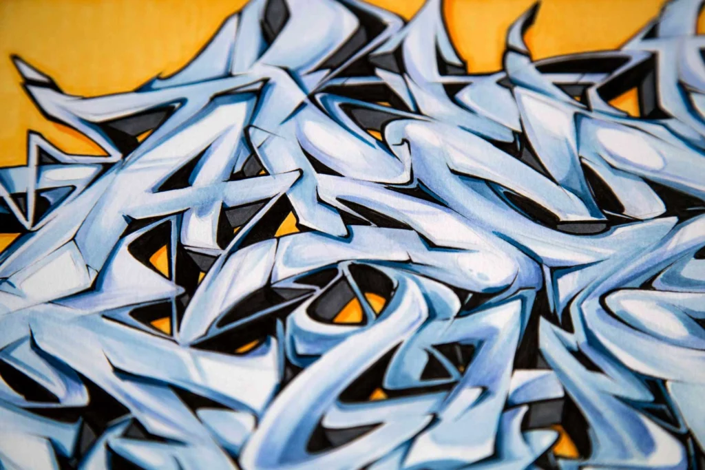 abecedario graffiti con diseño colorido