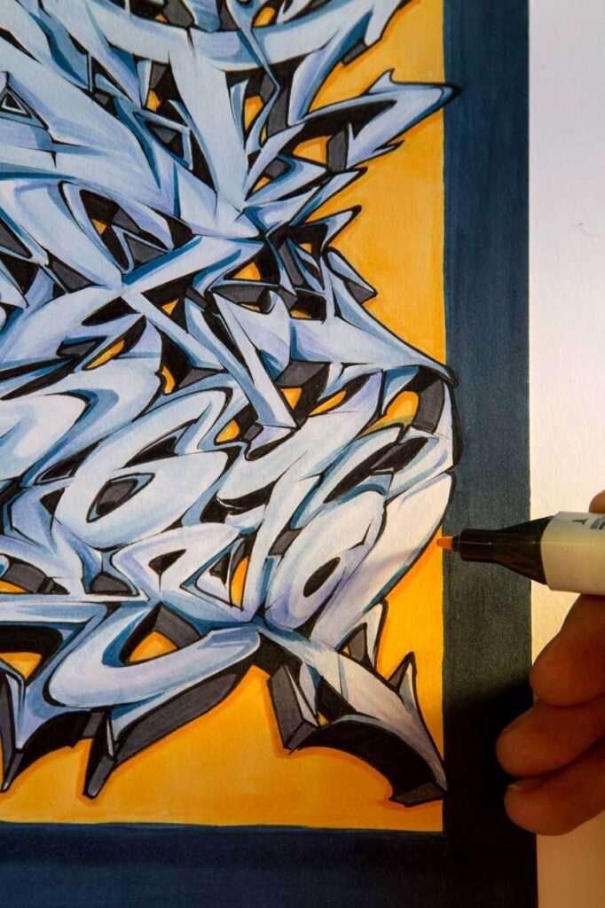 abecedario graffiti con diseño colorido