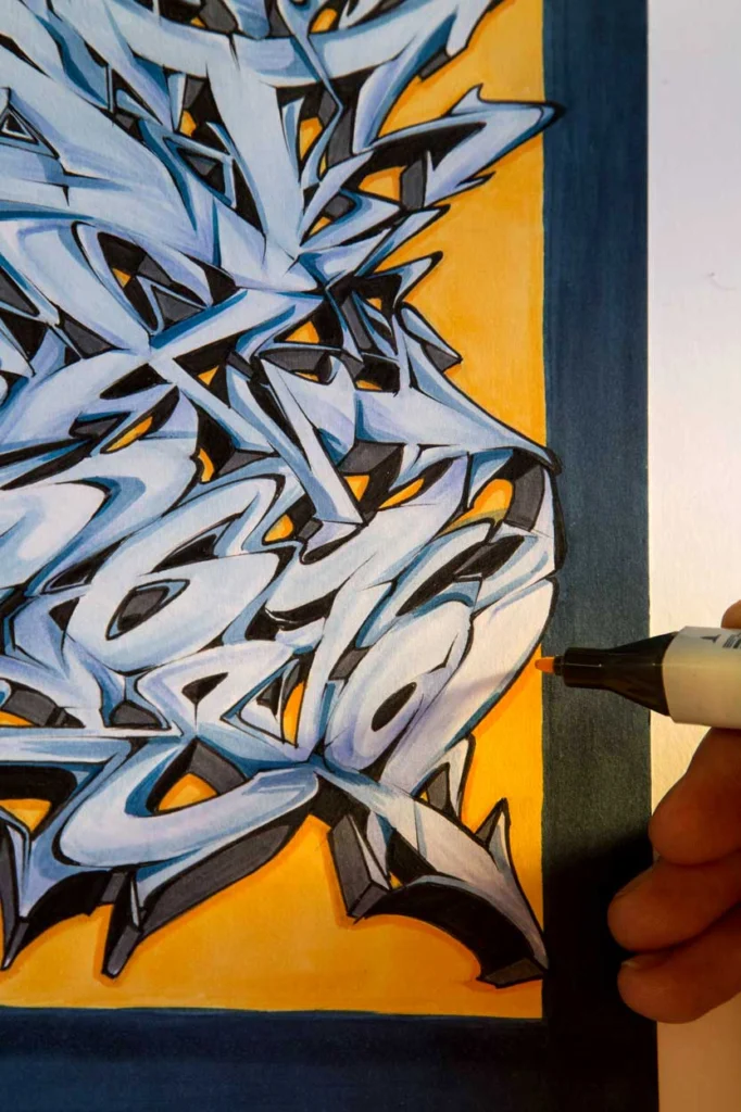 abecedario graffiti con diseño colorido